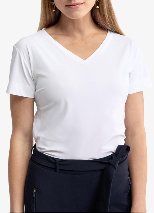 Studio Anneloes Roller T-shirt met V-hals - detail 3 wit