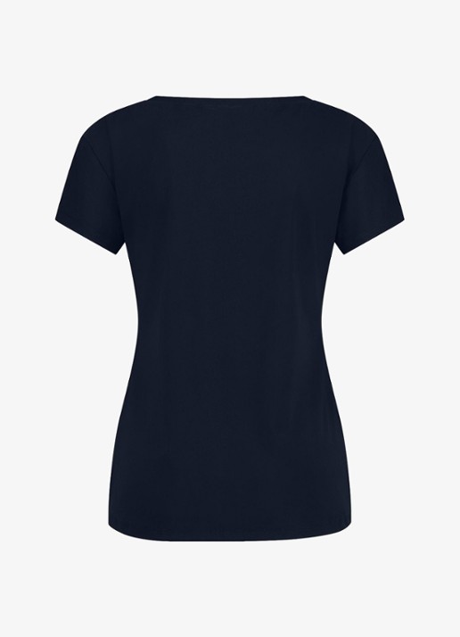 Studio Anneloes Roller T-shirt met V-hals - achterkant donkerblauw