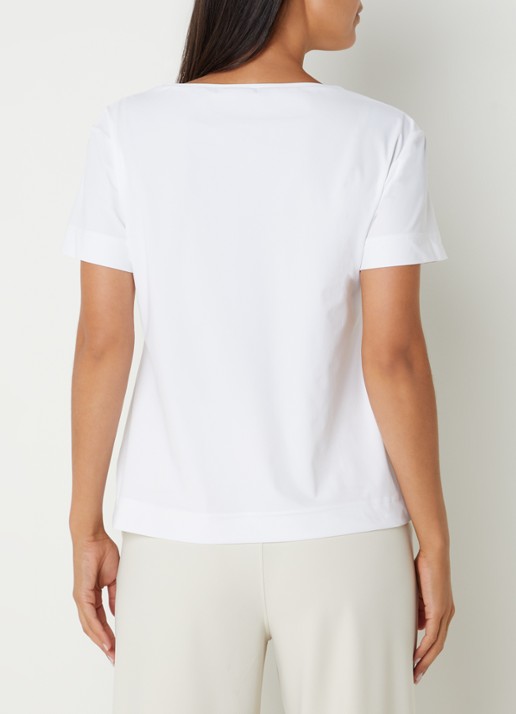 Studio Anneloes Roller T-shirt van travelstof met V-hals - achterkant wit