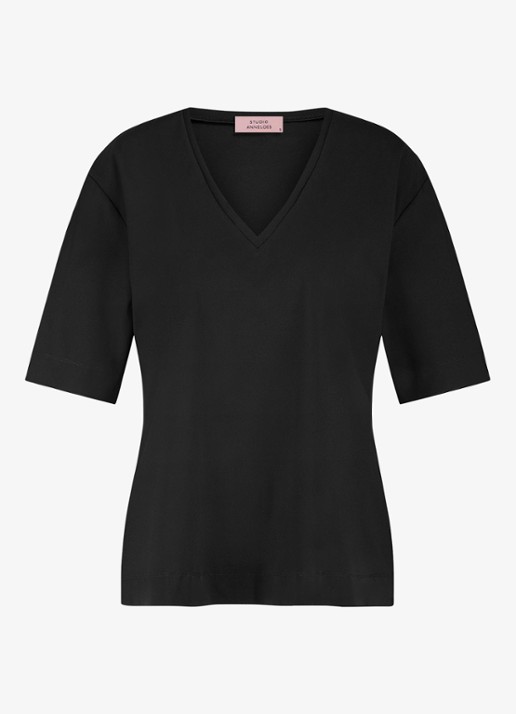 Studio Anneloes Roller T-shirt van travelstof - voorkant zwart