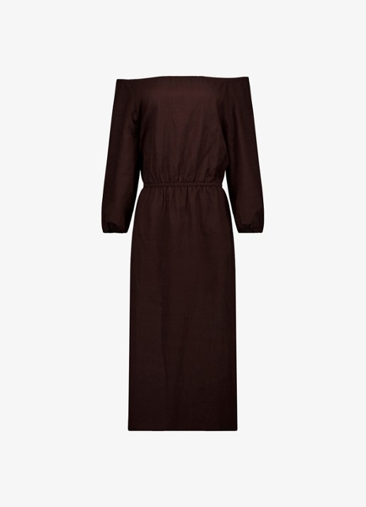 Studio Anneloes Saturday off shoulder midi jurk met steekzakken