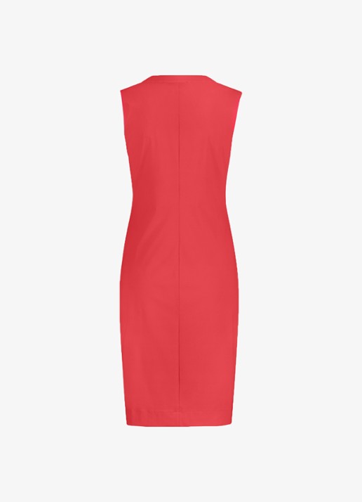 Studio Anneloes Simplicity mini jurk met steekzakken en V-hals - achterkant 4 koraal