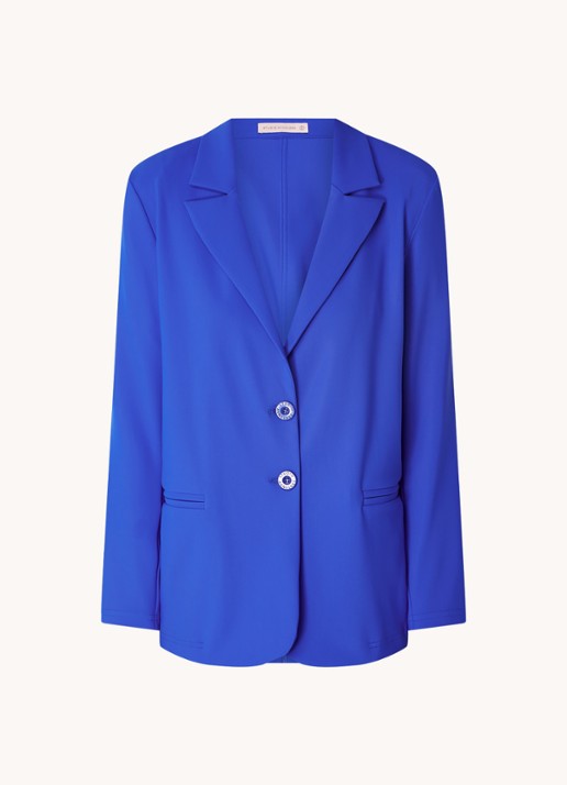 Studio Anneloes Sofia Bonded blazer van travelstof  - voorkant kobaltblauw