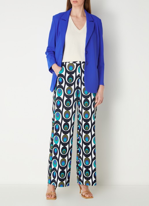 Studio Anneloes Sofia Bonded blazer van travelstof  - voorkant 2 kobaltblauw