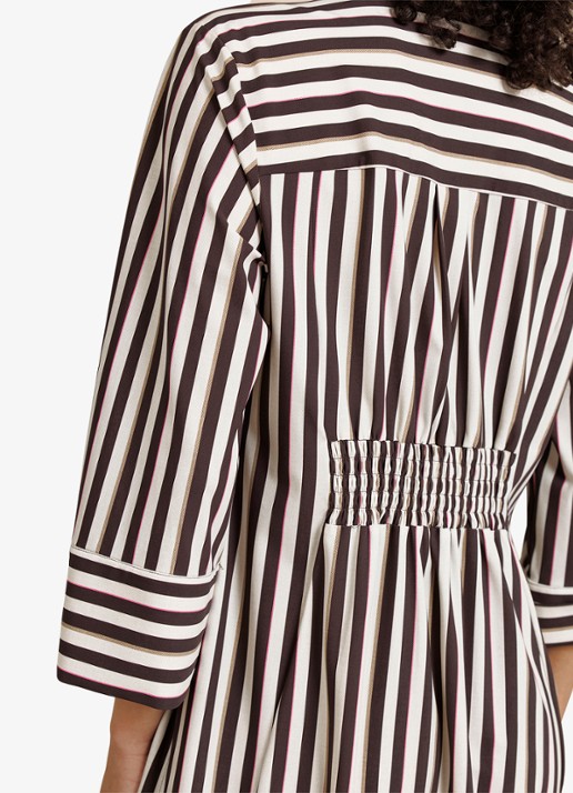 Studio Anneloes Soof midi blousejurk met steekzakken - detail 4 donkerbruin