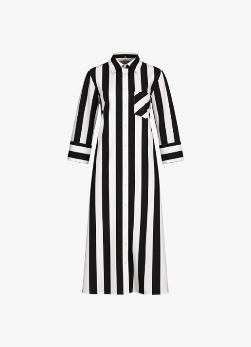 Studio Anneloes Soof stripe dress midi blouse jurk met streepprint - voorkant 4 multicolor