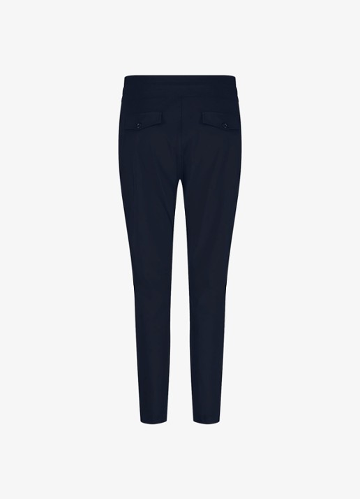 Studio Anneloes Startup high waist cropped slim fit broek met trekkoord - detail 4 donkerblauw