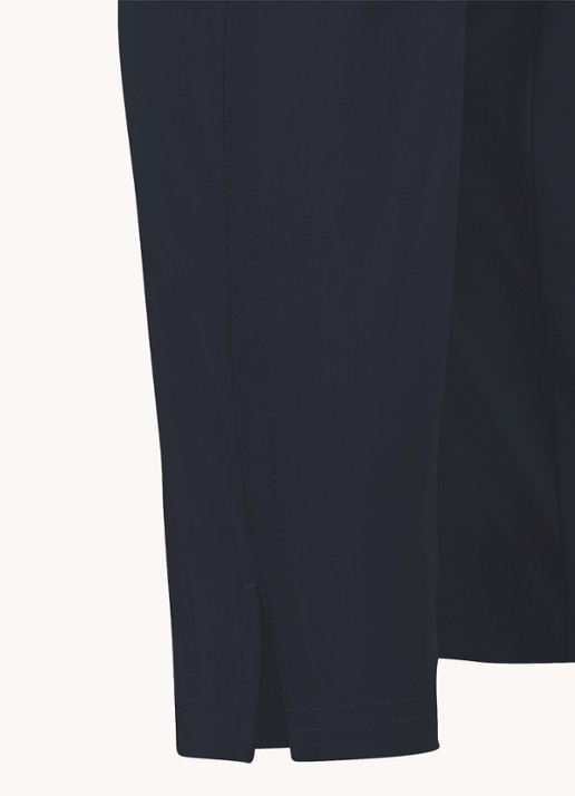 Studio Anneloes Startup mid waist cropped tapered fit pantalon van travelstof - detail 8 donkerblauw