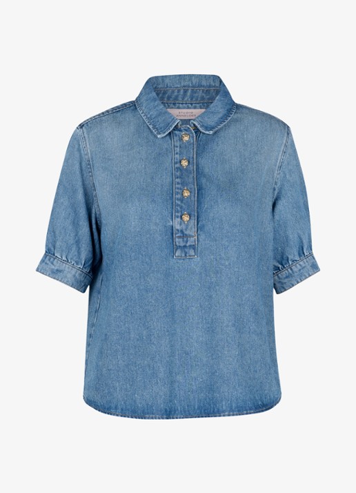 Studio Anneloes Stelle tuniek van denim - voorkant blauw