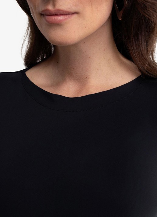 Studio Anneloes Sydney longsleeve met boothals - detail 4 zwart