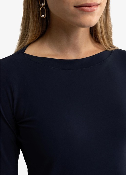 Studio Anneloes Sydney longsleeve met boothals - detail 4 donkerblauw