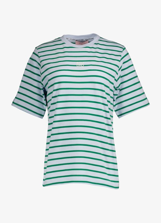 Studio Anneloes T-shirt met streepprint en logo - voorkant 3 blauw