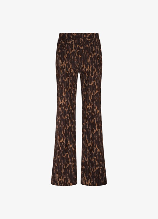 Studio Anneloes Trainer high waist wide fit pantalon met dierenprint - achterkant oranjebruin