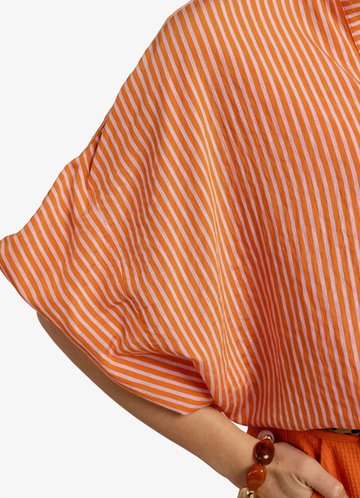 Studio Anneloes Tuniek met streepprint - detail 3 orange