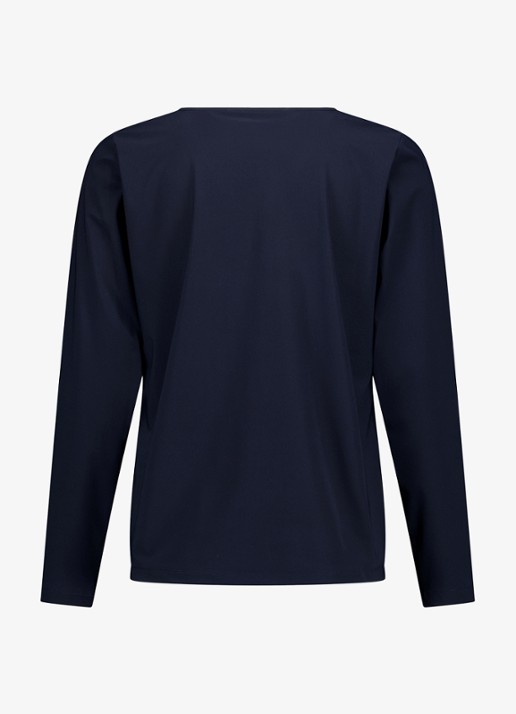 Studio Anneloes Vicky long sleeve shirt met plooien - achterkant donkerblauw