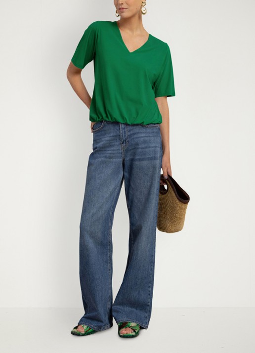 Studio Anneloes Vicky T-shirt met V-hals - voorkant 2 groen