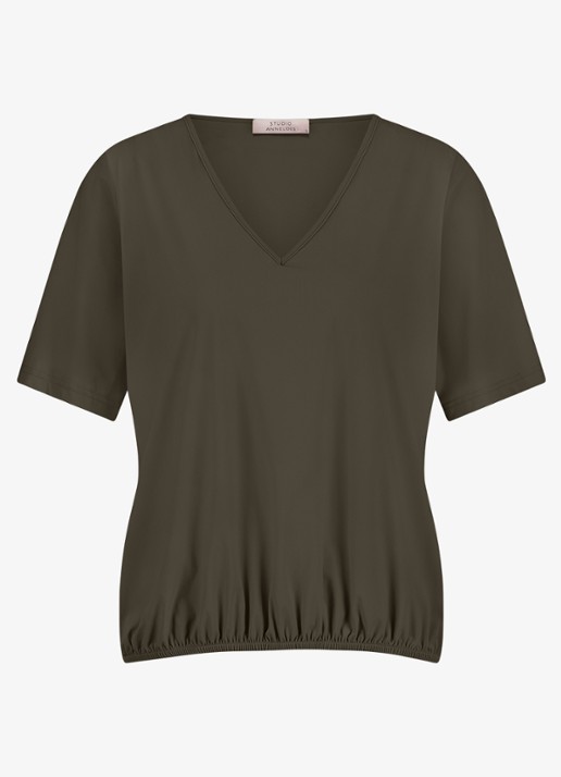 Studio Anneloes Vicky T-shirt met V-hals - voorkant 3 groen