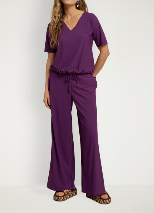Studio Anneloes Vicky T-shirt met V-hals - voorkant 2 paars