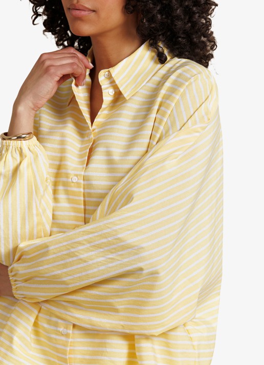 Studio Anneloes Yuki blouse met streepprint en ballonmouw - detail 5 geel