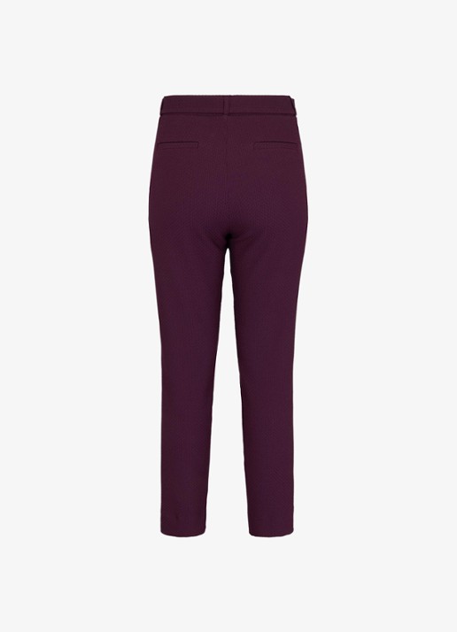 Studio Anneloes Zarja high waist tapered fit pantalon met textuur - achterkant paars