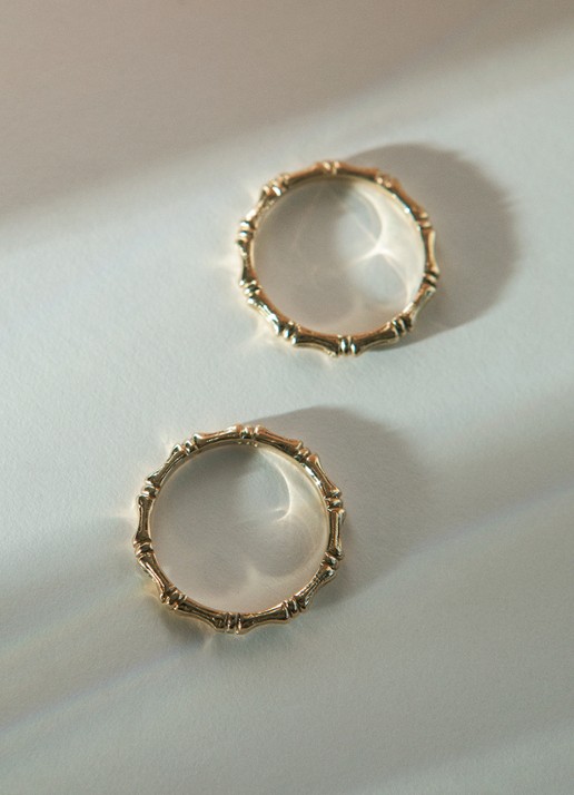 Studio Kroewe Bamboo ring van 14 karaat geelgoud - detail 2 geelgoud