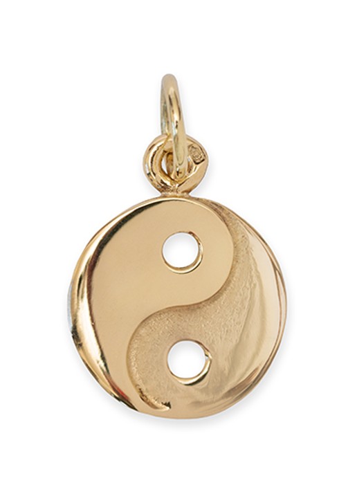 Studio Kroewe Yin Yang hanger van 14 karaat geelgoud - voorkant geelgoud