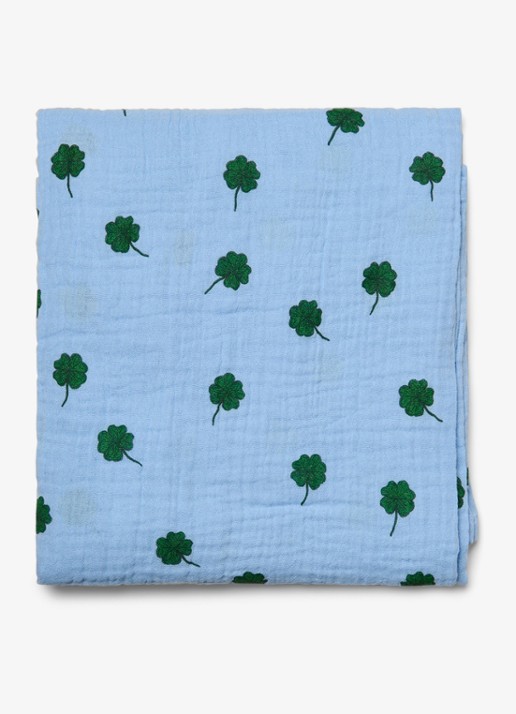 Studio Noos Hydrofiele doek met print - achterkant lichtblauw