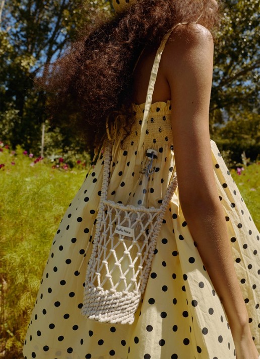 Studio Noos Macramé crossbody met logo - voorkant 2 naturel