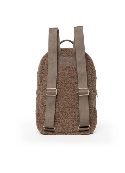 Studio Noos Mini Chunky rugzak van teddy - achterkant 6 bruin
