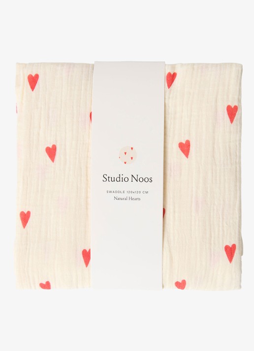 Studio Noos Neutral Hearts 100% katoen | 120x120 cm - detail 2 beige