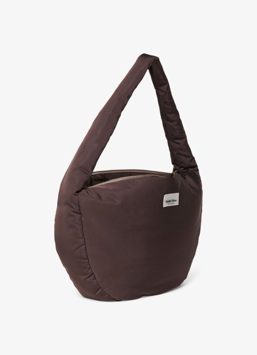 Studio Noos Puffy gewatteerde crossbodytas met logo - detail 2 donkerbruin