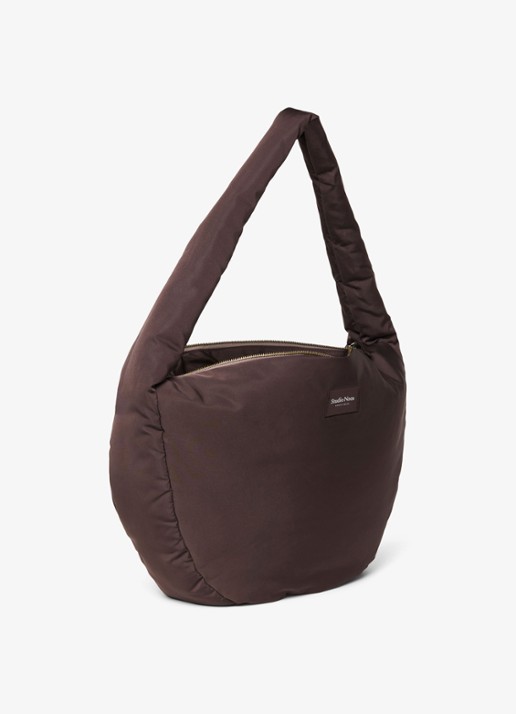 Studio Noos Puffy gewatteerde crossbodytas met logo - detail 2 donkerbruin