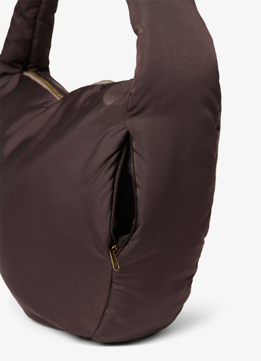 Studio Noos Puffy gewatteerde crossbodytas met logo - detail 4 donkerbruin