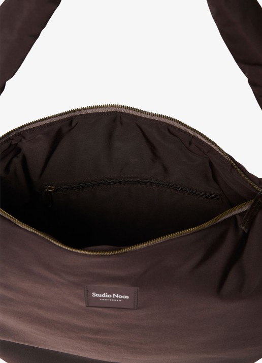 Studio Noos Puffy gewatteerde crossbodytas met logo - detail 6 donkerbruin