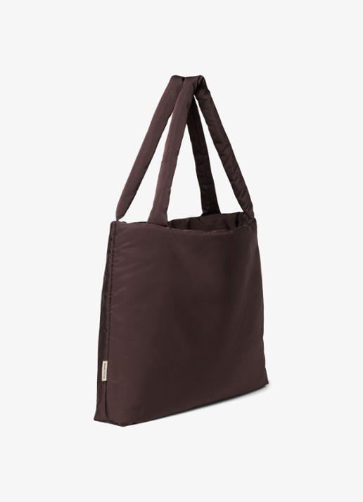 Studio Noos Puffy gewatteerde Mom-Bag met logo - detail bruin