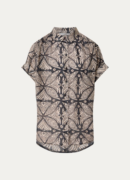 Summum Blouse met grafische print - voorkant 2 zwart