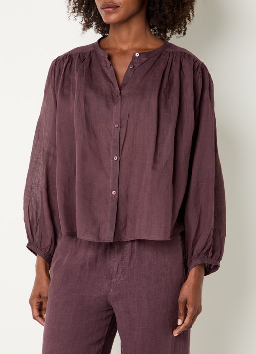 Summum Blouse met pofmouw en plooidetail