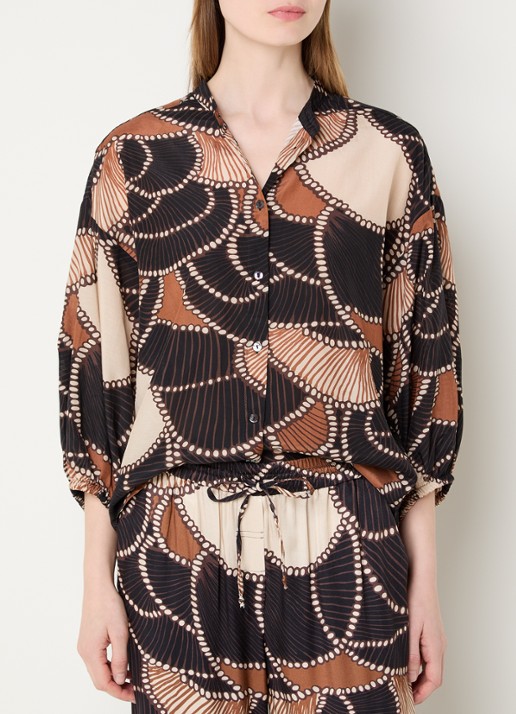 Summum Blouse met print en ballonmouw