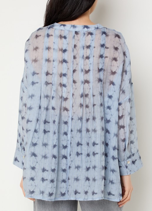 Summum Blouse met print en boothals - achterkant lichtblauw