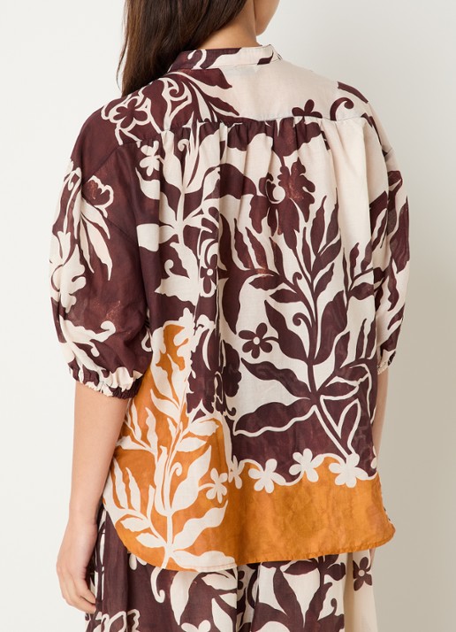 Summum Blouse met print - achterkant 4 bruin