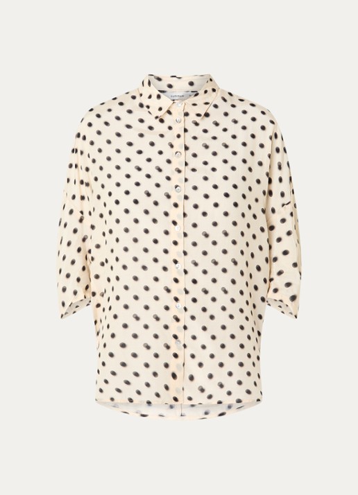 Summum Blouse met stippenprint - voorkant 3 ivoor