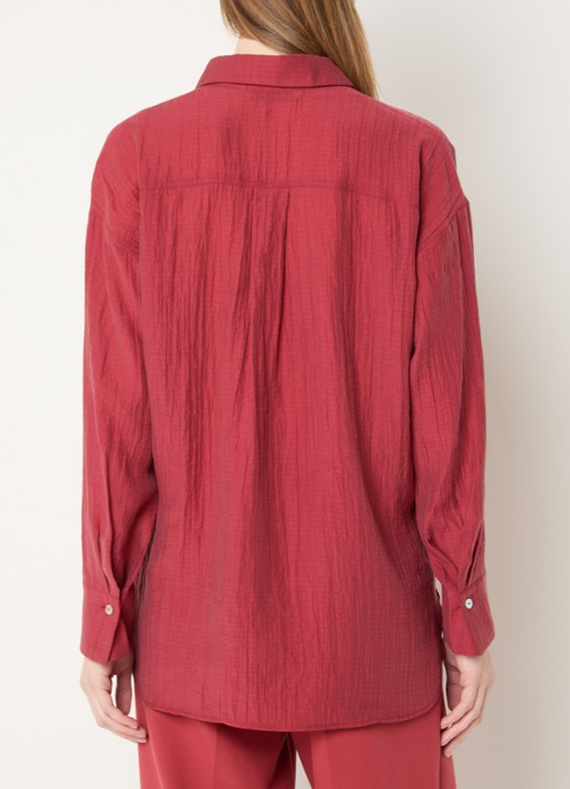 Summum Blouse met structuur - achterkant 3 cranberryrood