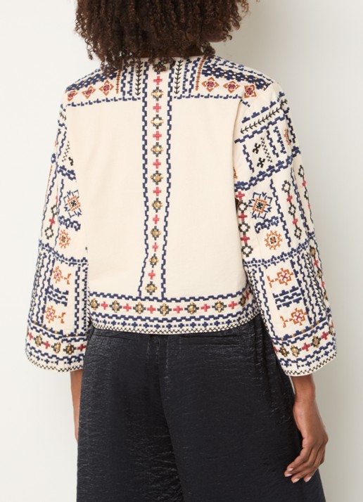 Summum Cropped jack met borduring - achterkant 4 creme