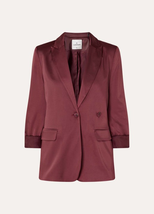 Summum Double-breasted blazer met schoudervulling - voorkant bordeauxrood