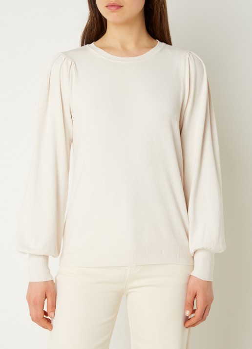 Summum Fijngebreide pullover met ballonmouw