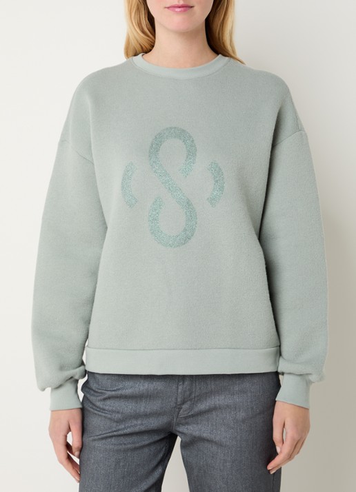 Summum Fijngebreide trui met logoprint