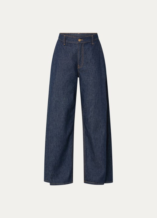 Summum High waist balloon fit jeans met donkere wassing - voorkant 3 indigo