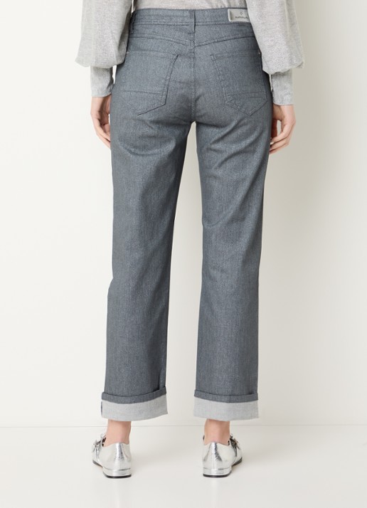 Summum High waist cropped chino met lurex - achterkant grijs