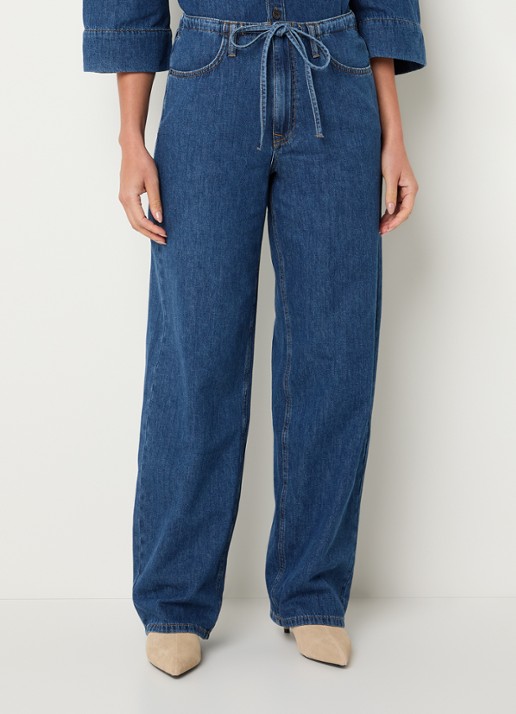 Summum High waist loose fit jeans met donkere wassing