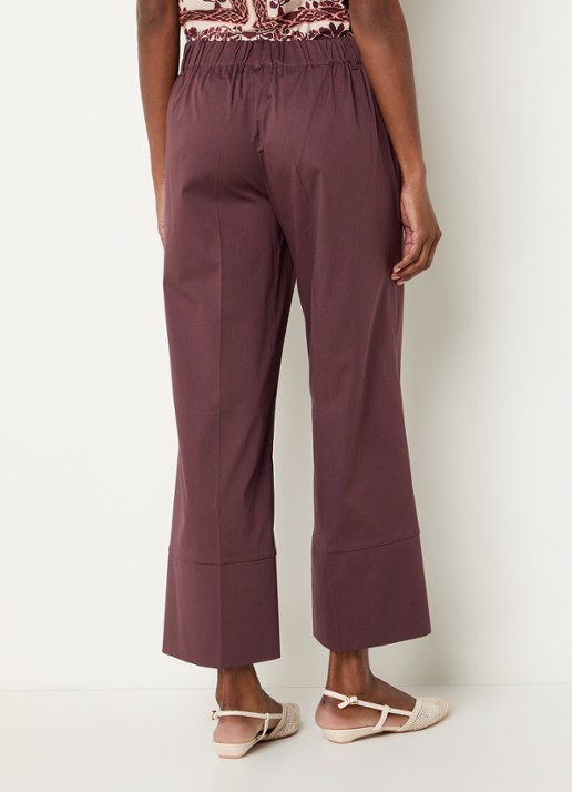 Summum High waist wide fit cropped pantalon met split - achterkant 3 aubergine